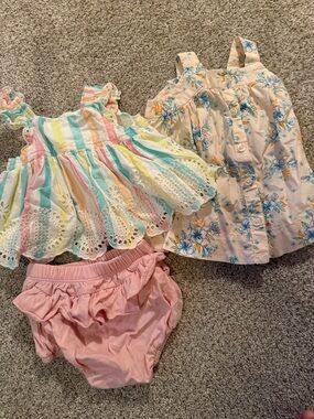 GAP Pastel Striped & Floral Baby Matching Set - Pink, Yellow, Blue